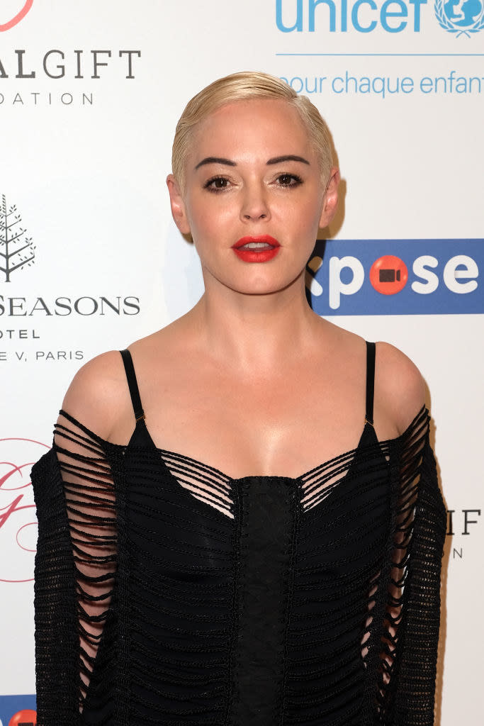 Actress Rose McGowan attends the "Global Gift Gala" Paris 2019