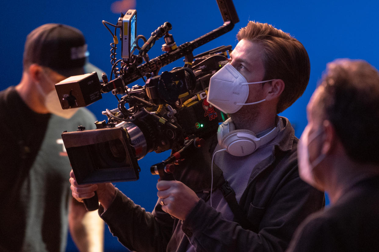 Jon Watts directing ‘Spider-Man: No Way Home’ - Credit: Courtesy of Sony