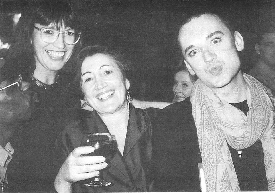 Lynne Franks with Janet Street Porter and Boy George at London Fashion Week circa 1985 (Lynne Franks)