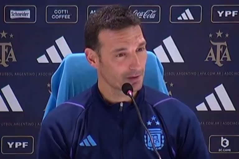 Lionel Scaloni en la conferencia de prensa después de ganarle a Brasil, en la que dejó una frase inquietante sobre su futuro en la selección Argentina