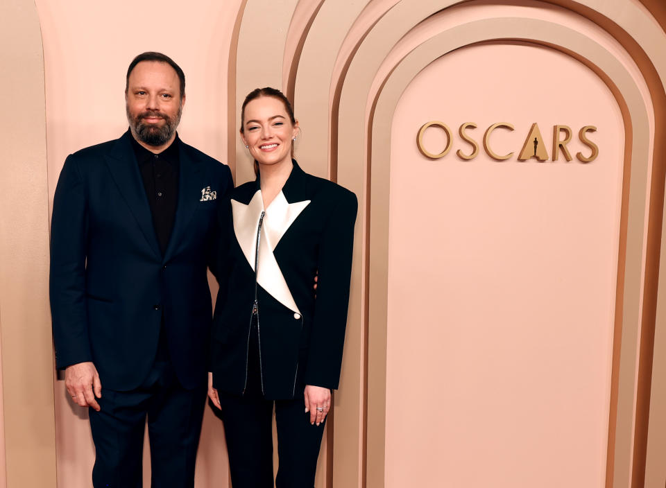 Yorgos Lanthimos and Emma Stone attend the 96th Oscars Nominees Luncheon at The Beverly Hilton.