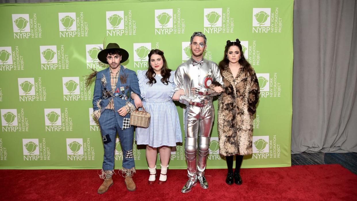 new york, new york october 31 noah galvin, beanie feldstein, ben platt, and molly gordon attend bette midlers 2019 hulaween at new york hilton midtown on october 31, 2019 in new york city photo by steven ferdmangetty images