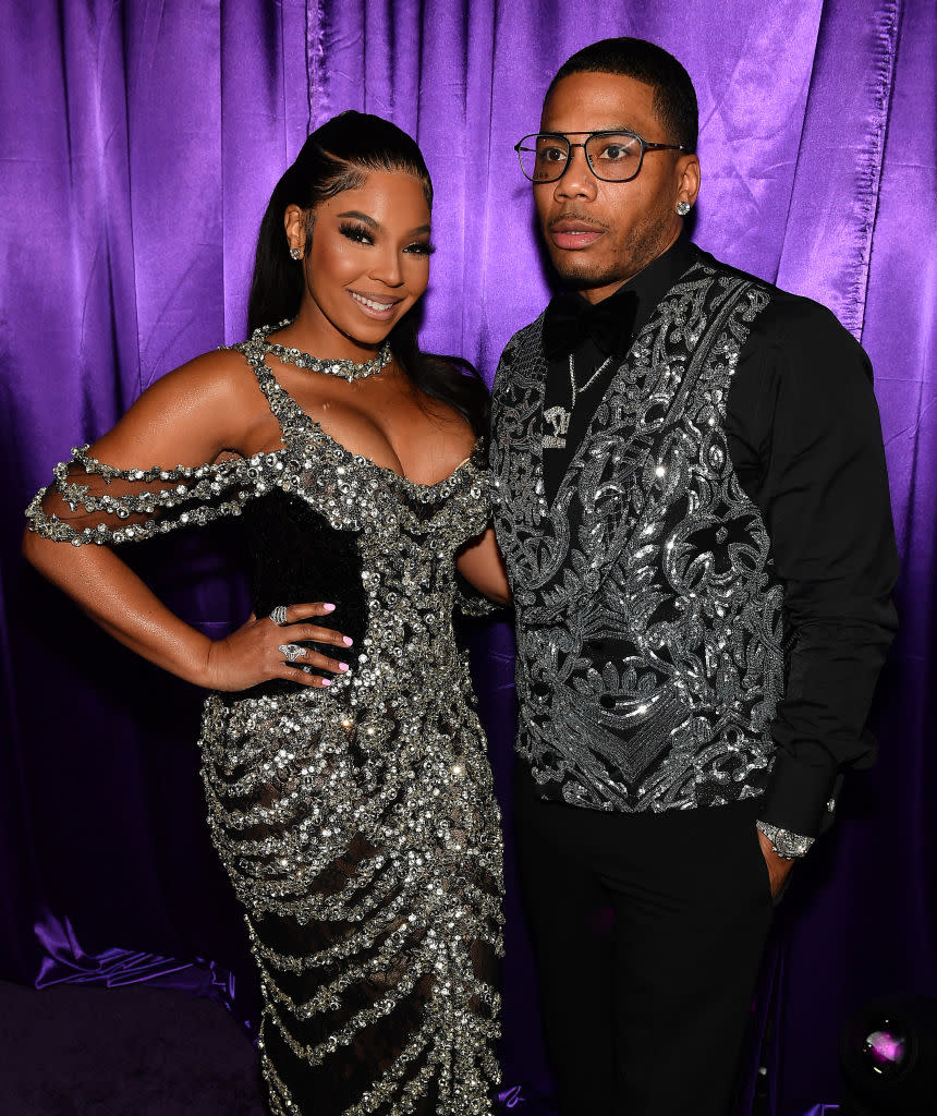 ATLANTA, GEORGIA - JUNE 08: Ashanti and Nelly attend 3rd Annual Birthday Ball for Quality Control CEO Pierre "P" Thomas at The Fox Theatre on June 08, 2023 in Atlanta, Georgia. (Photo by Paras Griffin/Getty Images)