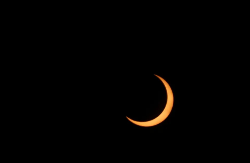 Una vista del eclipse en El Salvador