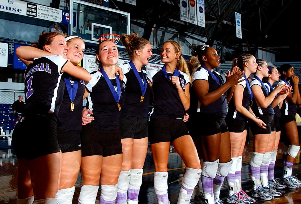 Central defeated Penn 3-0 to win their 4A state championship game at Hinkle Fieldhouse in November of 2002. 