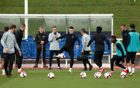 Declan Rice in England training action - Credit: Getty Images