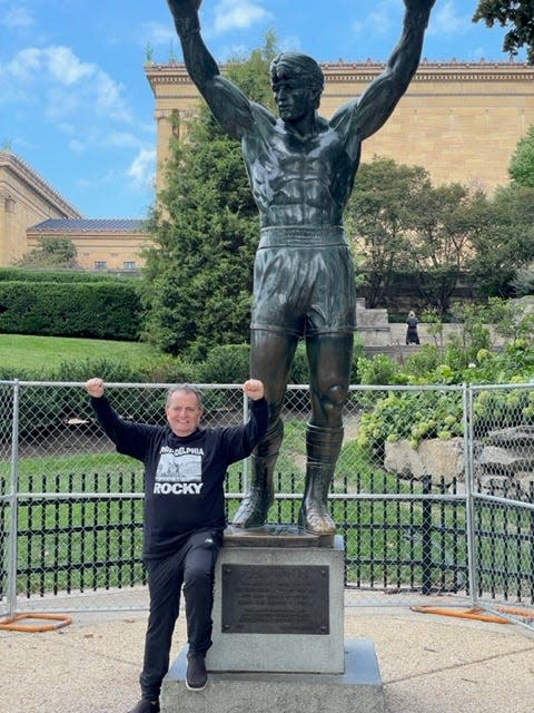 Ron Walsh at the Rocky statue in Philadelphia. He recently received a liver transplant at Thomas Jefferson University Hospital in Philadelphia.