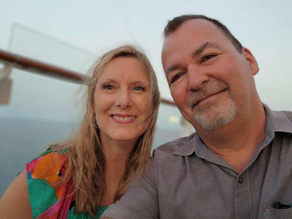 Selfie of Bob Sweigart and his wife on their cruise ship