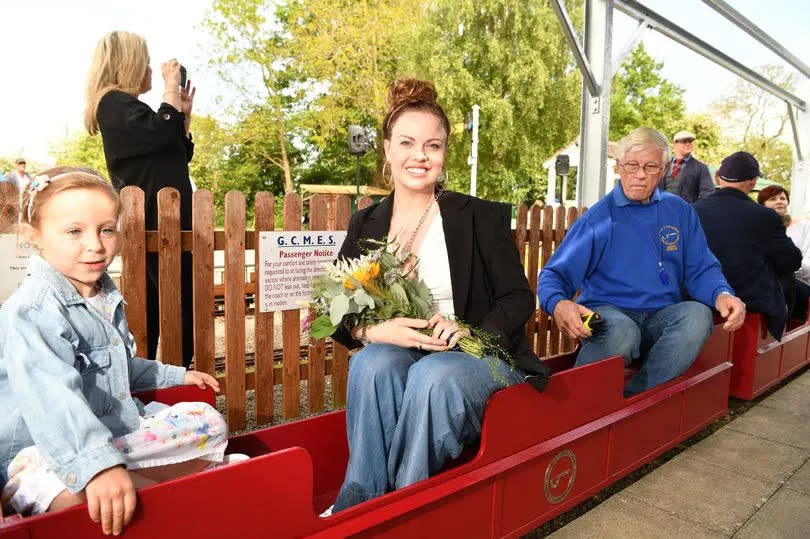 Strictly star, Joanne Clifton officially cuts the ribbon at the Grimsby And Cleethorpes Model Engineering Society railway at the Waltham Windmill