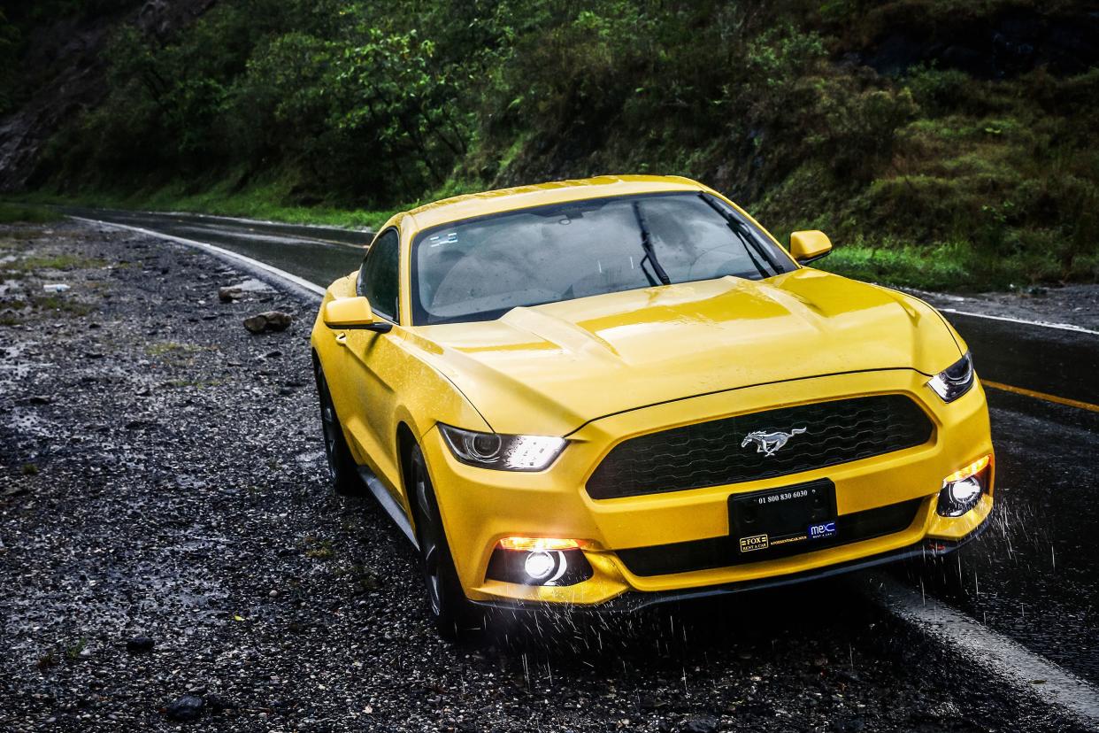 Ford Mustang on the side of the road