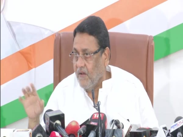 NCP leader Nawab Malik addressing a press conference on Wednesday (Photo:ANI)