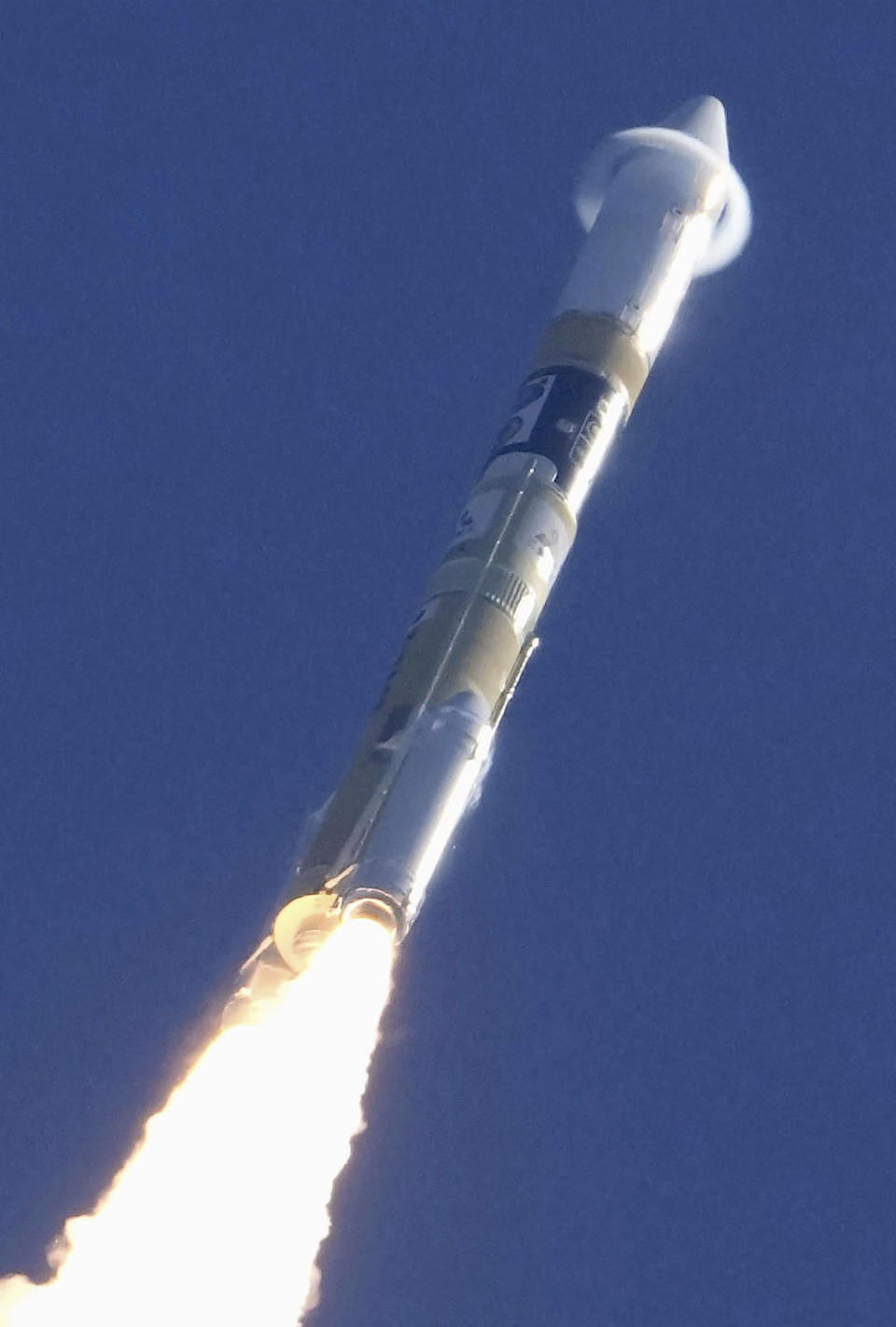 An HII-A rocket lifts off from the launch pad at Tanegashima Space Center in Kagoshima, southern Japan Thursday, Sept. 7, 2023. (Kyodo News via AP)