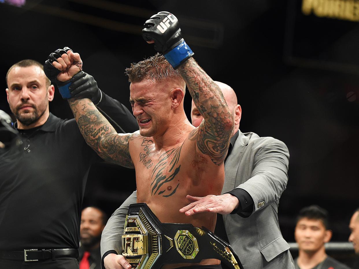 Dustin Poirier won the interim UFC lightweight title in 2019 (Getty Images)