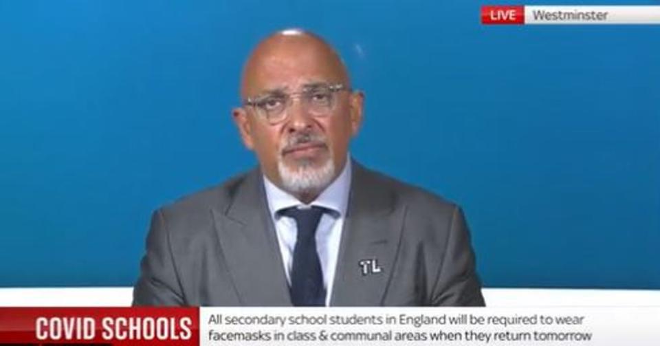Nadhim Zahawi said priority is to keep schools open (Sky News)