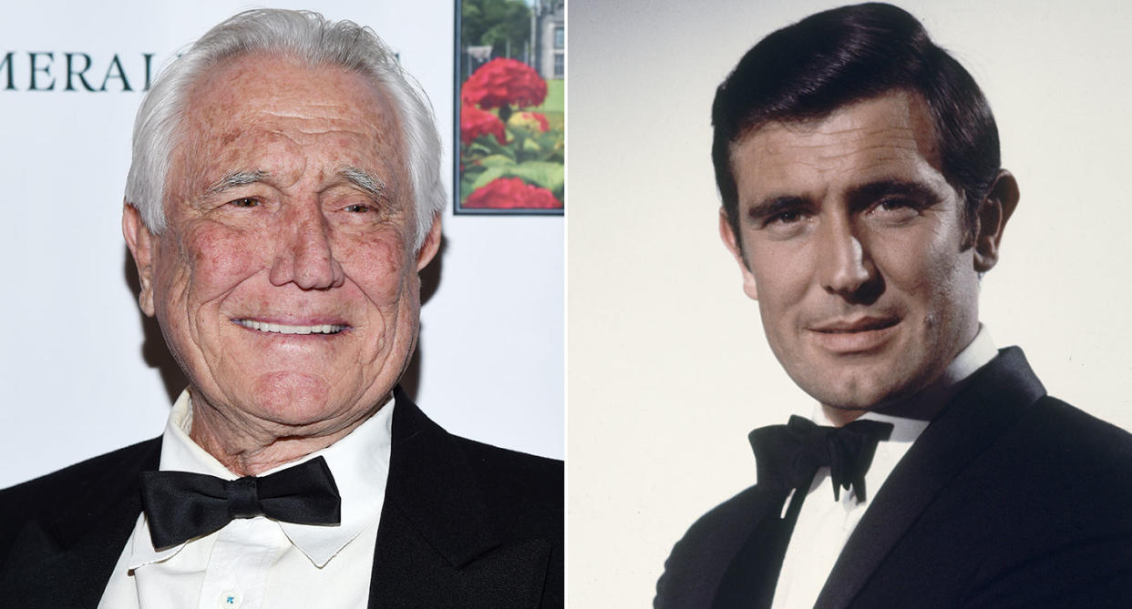 James Bond star George Lazenby  in 2019 and 1969