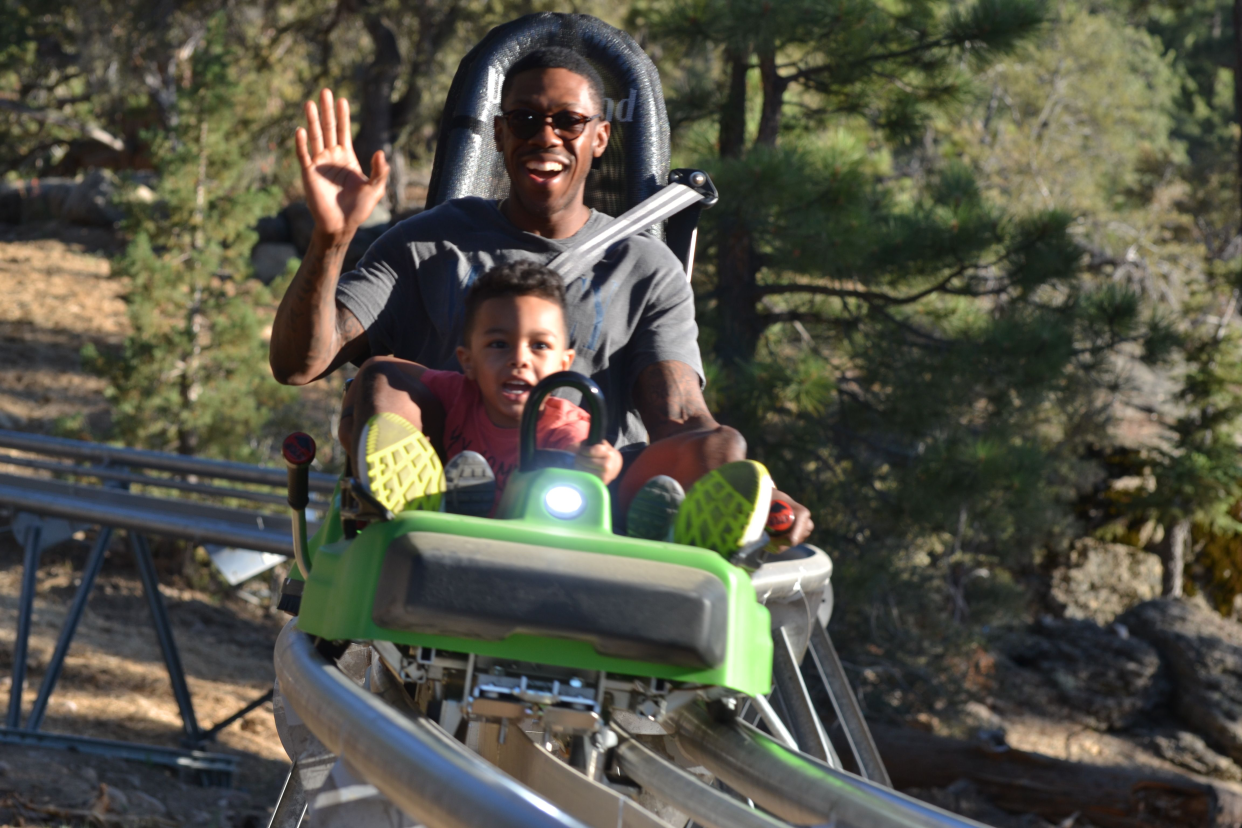 A new roller coaster at Canyon Coaster Adventure Park takes riders down and up a mountain in Williams, Arizona.