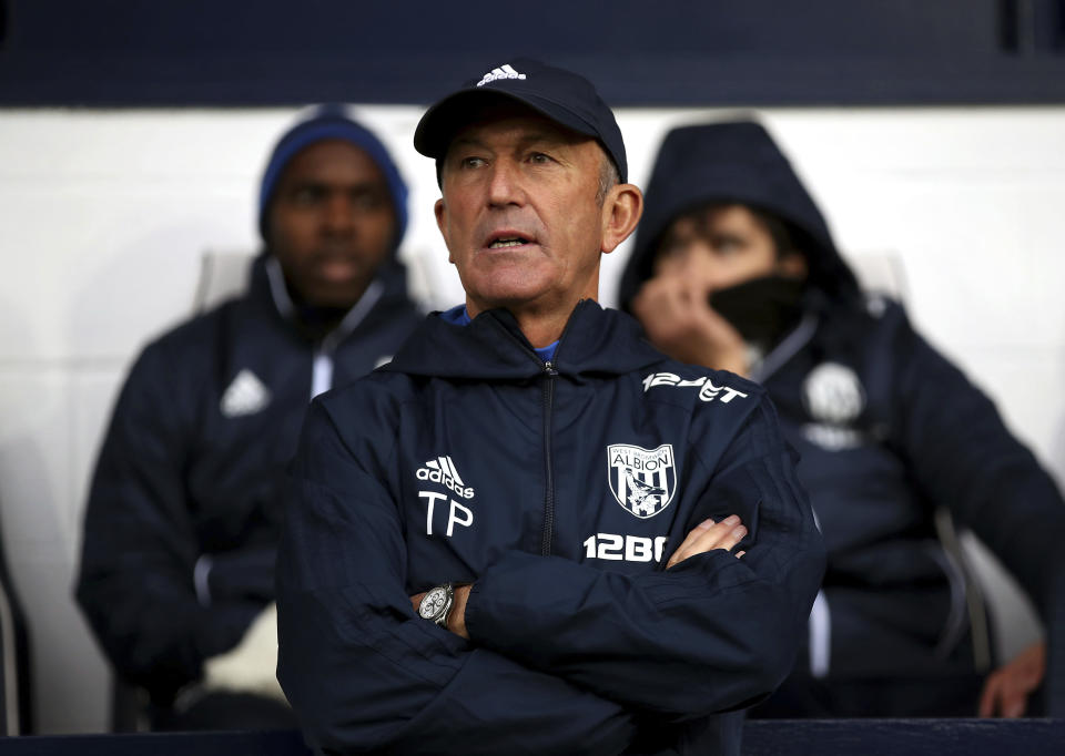 Axed West Bromwich Albion manager Tony Pulis (Nick Potts/PA via AP)