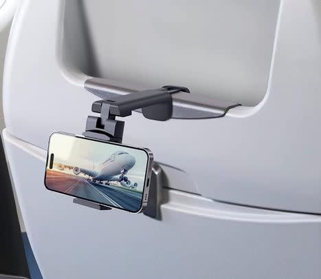 Watch videos on your phone in-flight with this handy adjustable clamp holder