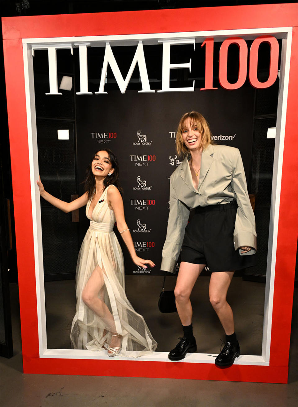 Rachel Zegler and Maya Hawke attend the 2023 TIME100 Next event at Second Floor on October 24, 2023 in New York City.