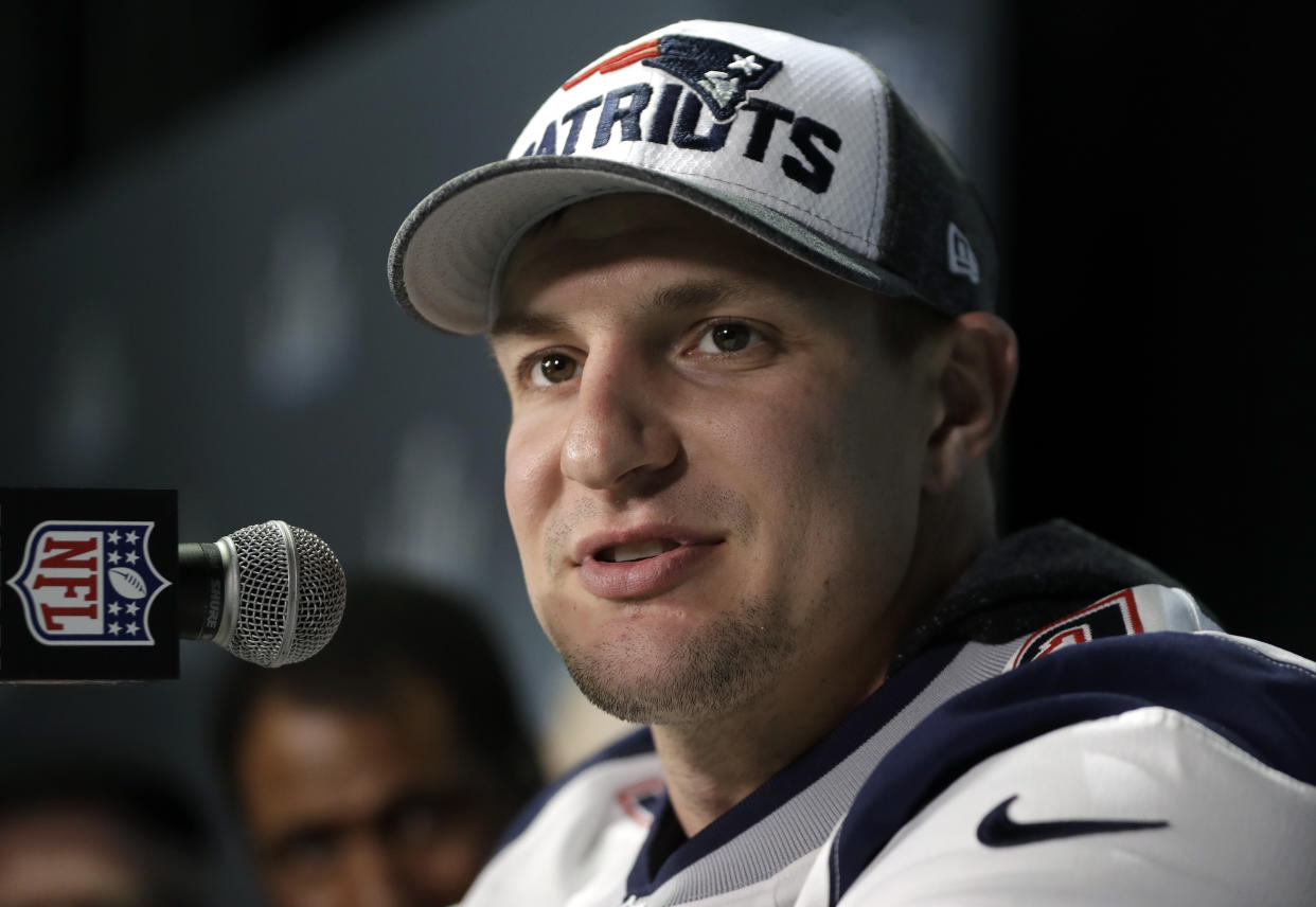 Patriots tight end Rob Gronkowski started an offseason of speculation by saying after the Super Bowl he&#39;d consider retirement. (AP)