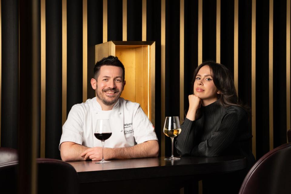 Hithe + Seek Head Chef Fabio De Paolis and wine expert Hannah Crosbie (David Robson)