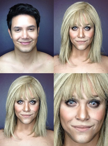 Makeup artist Paolo Ballesteros transforms himself into Reese Witherspoon.