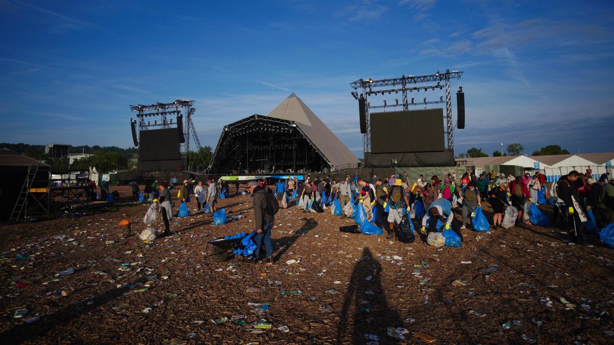 Glastonbury cleanup under way as 2024 music festival comes to an end