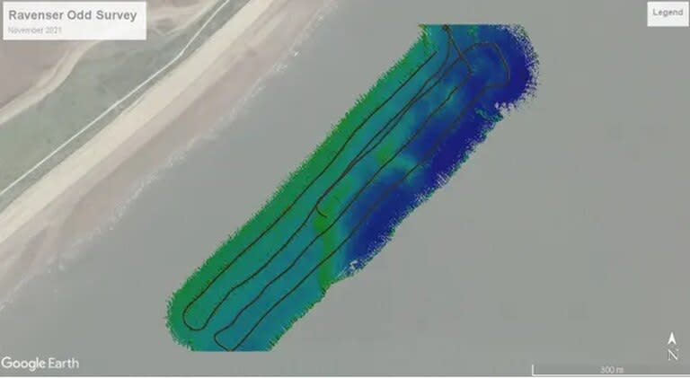 El estudio Ravenser Odd de noviembre de 2021 buscó en una zona frente a Spurn Point