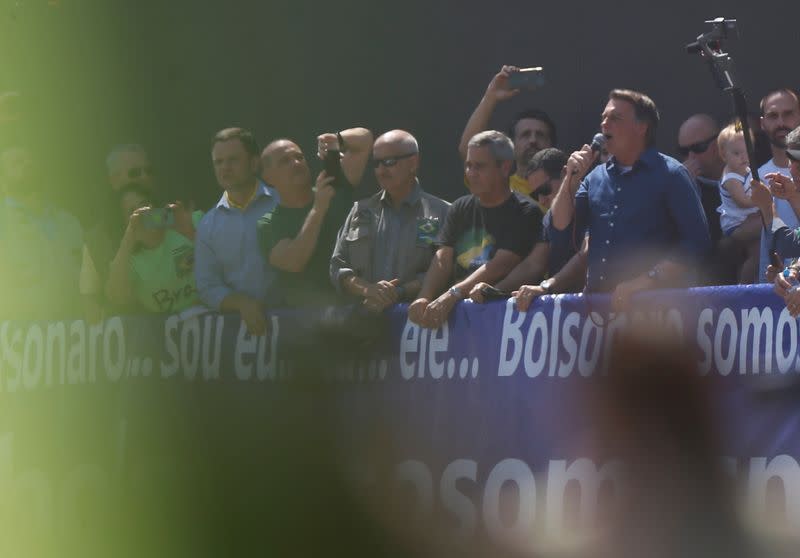 Brazil's president Jair Bolsonaro leads marches against the Supreme Court in Brasilia