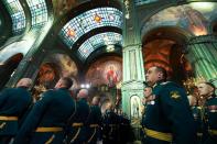 Service consecrating the new Resurrection of Christ Cathedral, outside Moscow