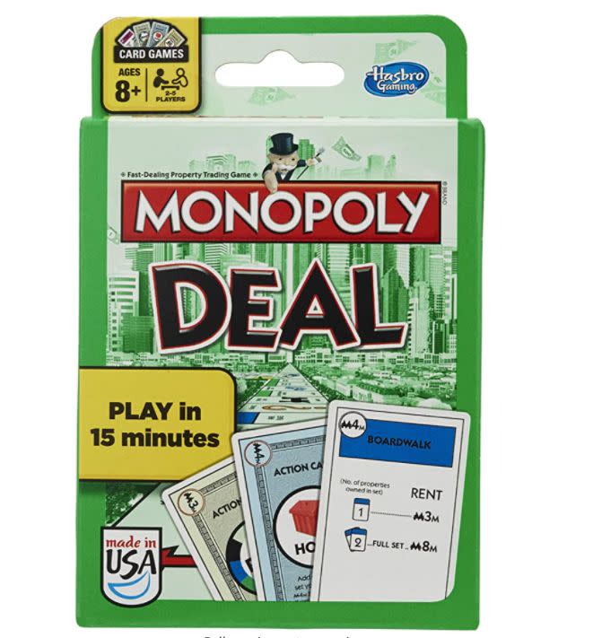 Get <a href="https://amzn.to/37mbKph" target="_blank" rel="noopener noreferrer">Monopoly Deal Card Game on sale for $6 </a>(normally $8) at Amazon.