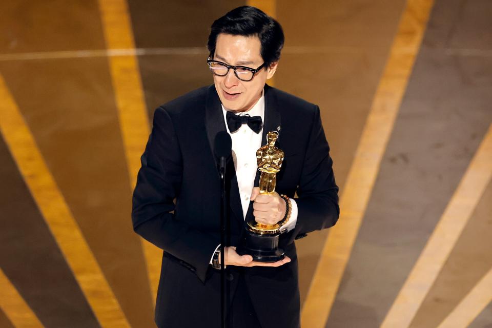 Ke Hui Quan won the Best Supporting Actor Award "everything everywhere all at once" Accepted on stage during the 95th Annual Academy Awards at the Dolby Theater on March 12, 2023 in Hollywood, California