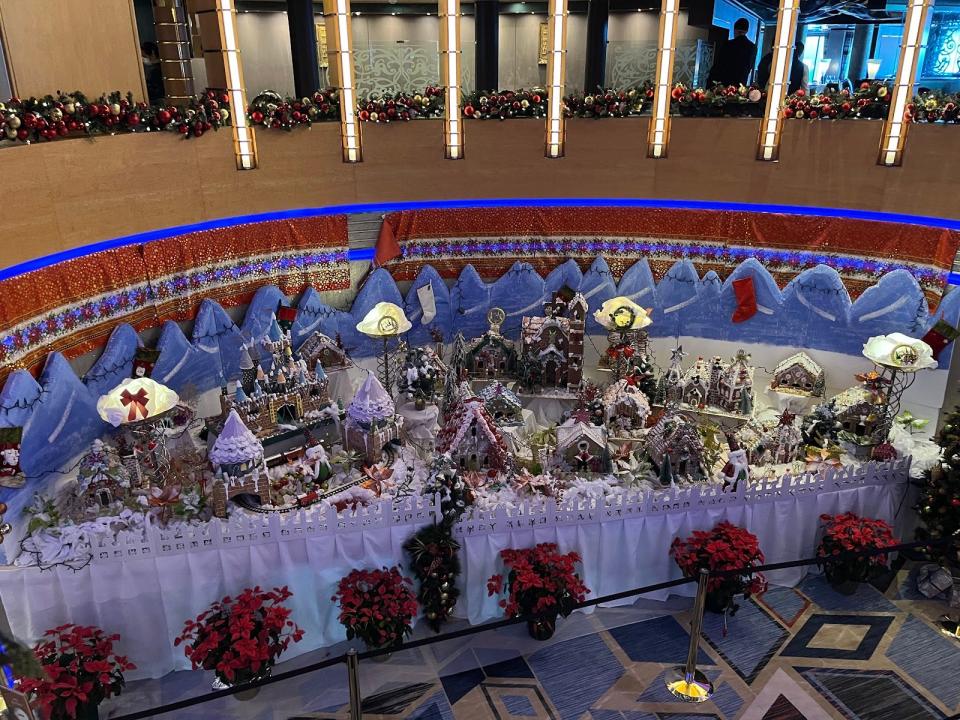 christmas gingerbread house display on a cruise