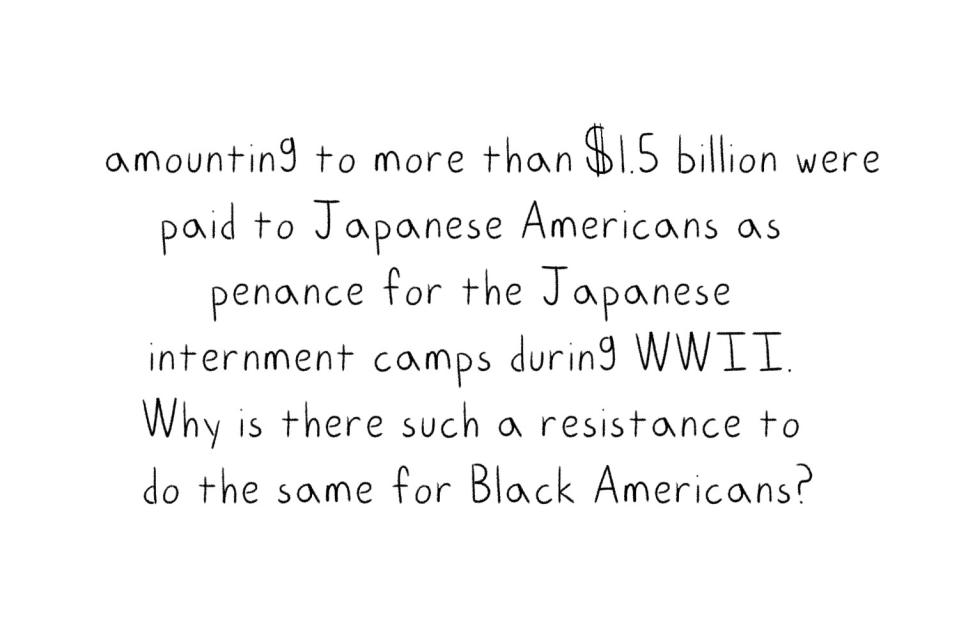 A poignant quote about reparations.