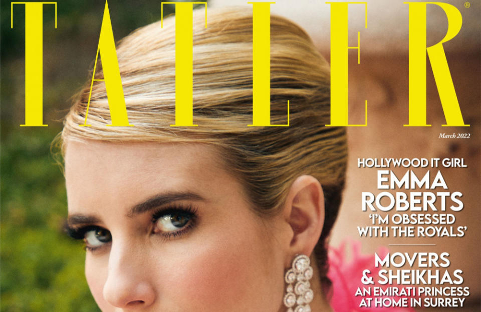 Emma Roberts on the cover of Tatler magazine credit:Bang Showbiz