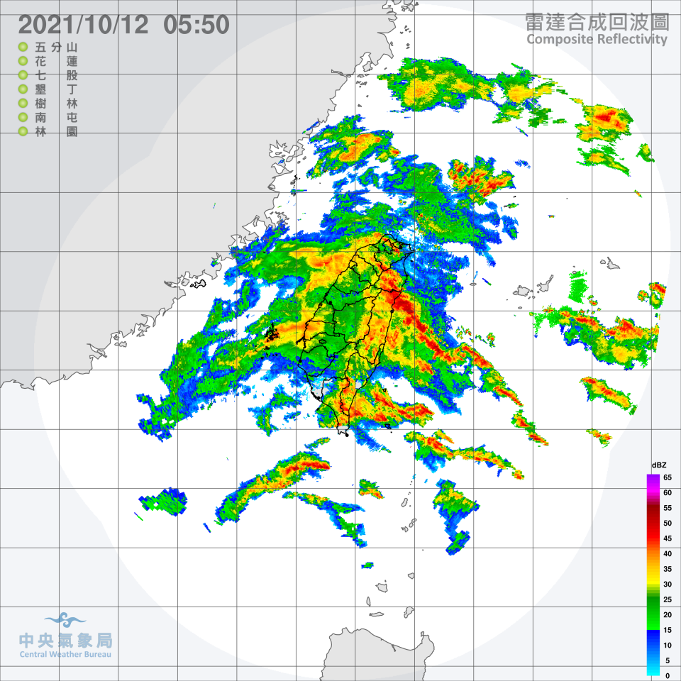 今日降雨狀況。（圖／中央氣象局）