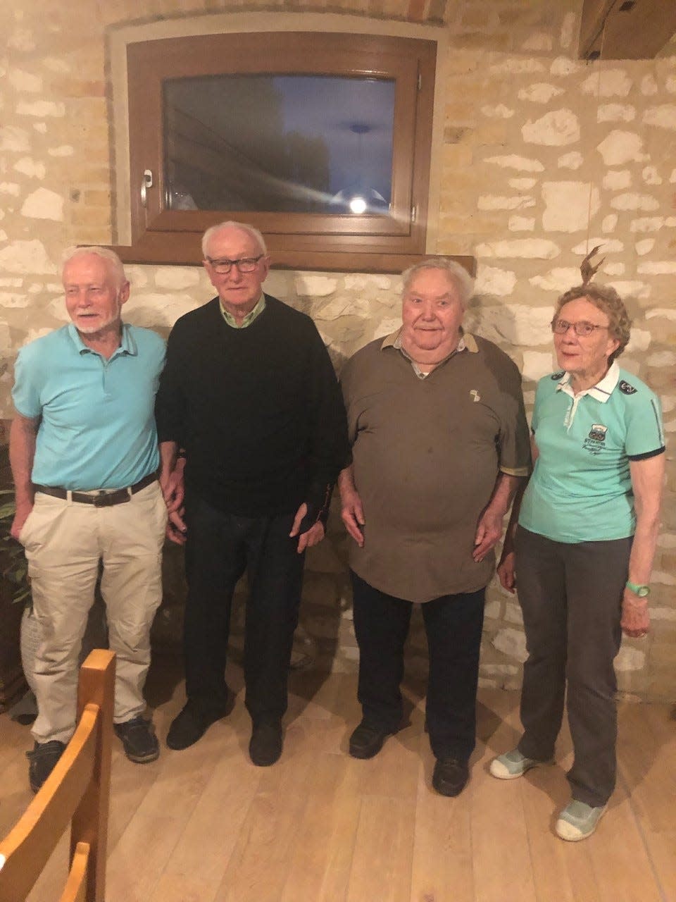 Marbaix siblings, from left: Robert Dumesnil, who was 6 in 1944 when the family hid Thomas La Grua from the Nazis; Andre Dumesnil, who was 8; Hubert Marbaix, who was born after La Grua went back to the U.S.; and  Francoise Dumesnil, who was 2 in 1944 and who later had a dress made for her with material from La Grua's parachute.