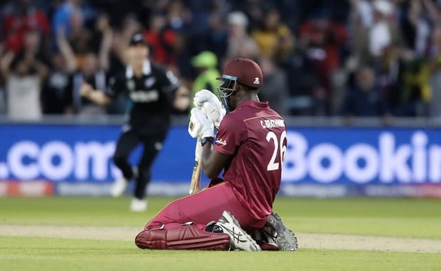 Carlos Brathwaite looked despondent after the defeat