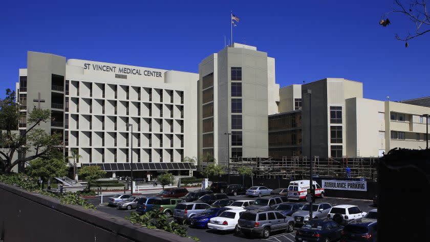 LOS ANGELES, CA - AUGUST 15, 2014: St. Vincent Medical Center, one of six hospitals in a planned sal