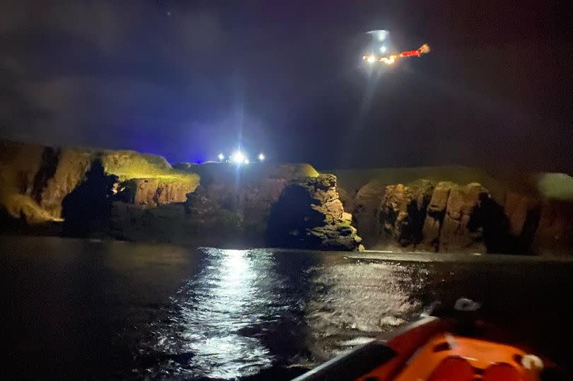 RNLI Arbroath lifeguards at the scene in Arbroath.