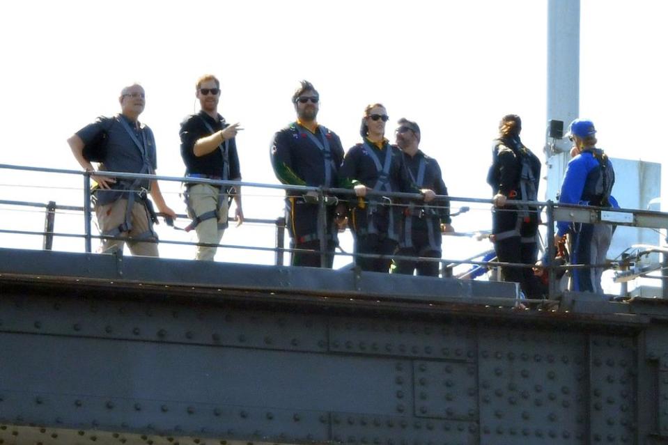 Prince Harry on the Sydney Harbour Bridge