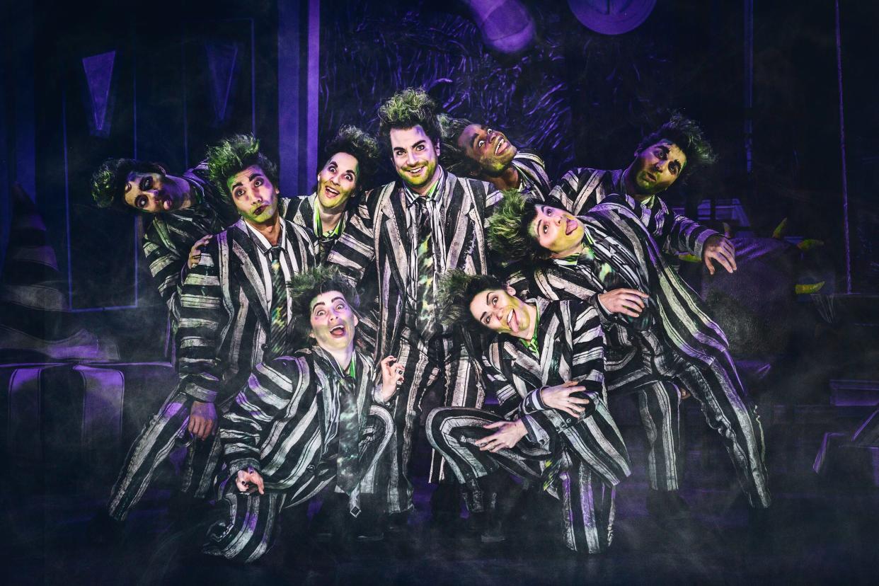 "Beetlejuice" opened this week at the Aronoff Center for the Arts. Pictured: Justin Collette (Beetlejuice) and Tour Company of Beetlejuice.