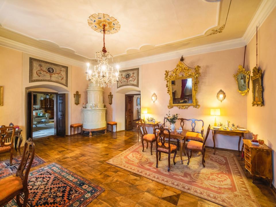 <p>The castle’s decor varies, from the Romanesque Gothic and Baroque eras. (Concierge Auctions) </p>