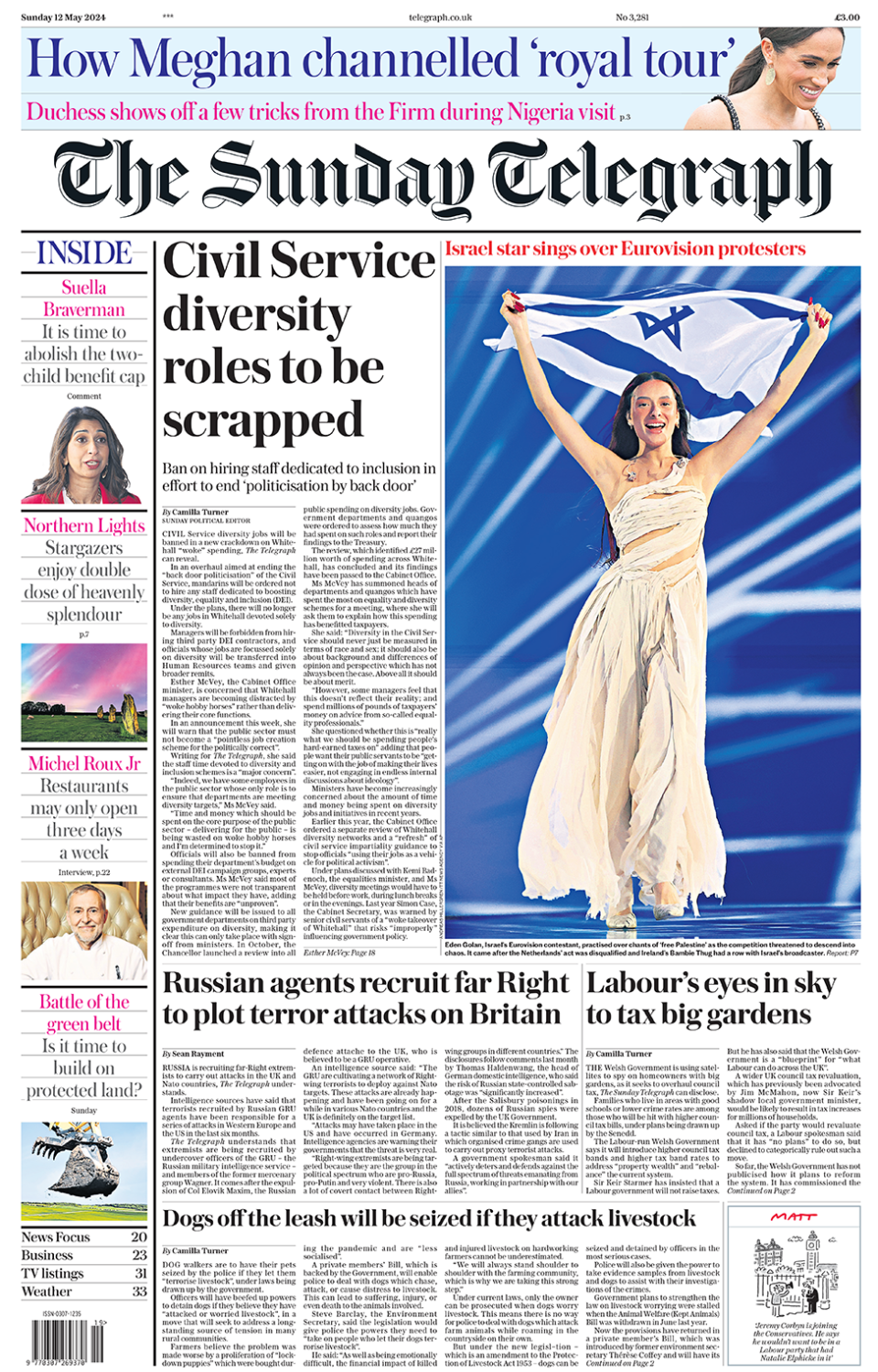 Sunday Telegraph front page