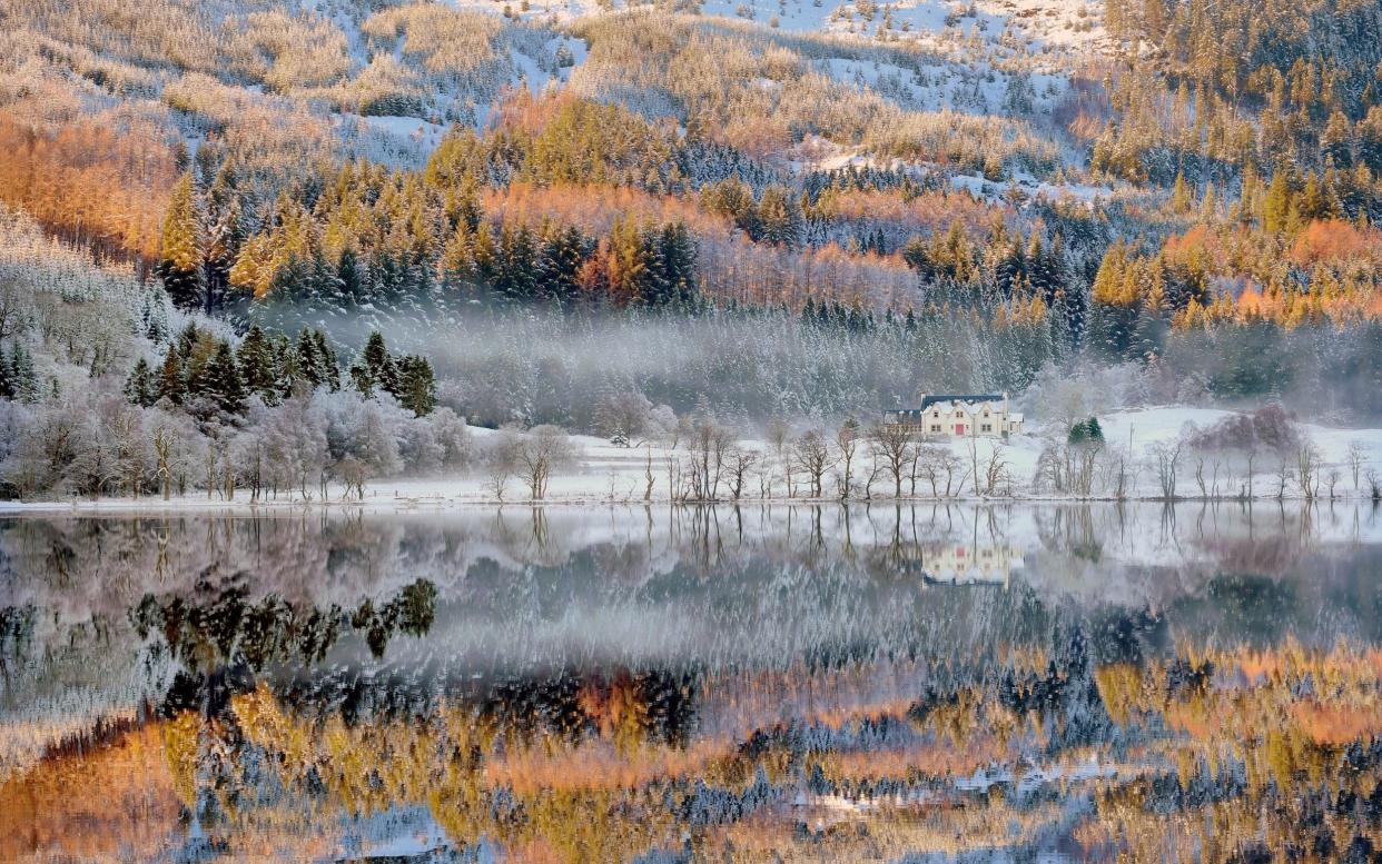 Shades of winter: the scene at Loch Chon in the Trossachs on Sunday - Lesley Martin