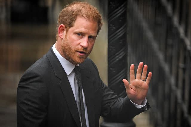 DANIEL LEAL/AFP via Getty Prince Harry arrives at the Royal Courts of Justice in London on March 28, 2023.