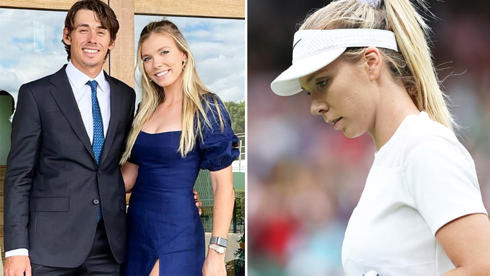 Alex de Minaur and Katie Boulter, pictured here at Wimbledon.