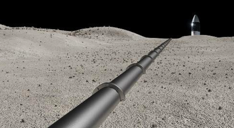 Depiction of the Lunar South Pole Oxygen Pipeline.