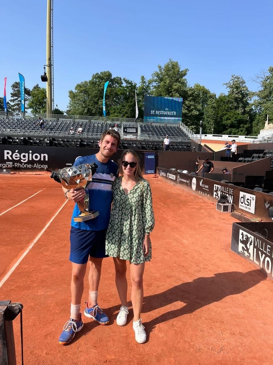 Britain's number one tennis player Cameron Norrie and girlfriend Louise Jacobi (Louise Jacobi/PA).