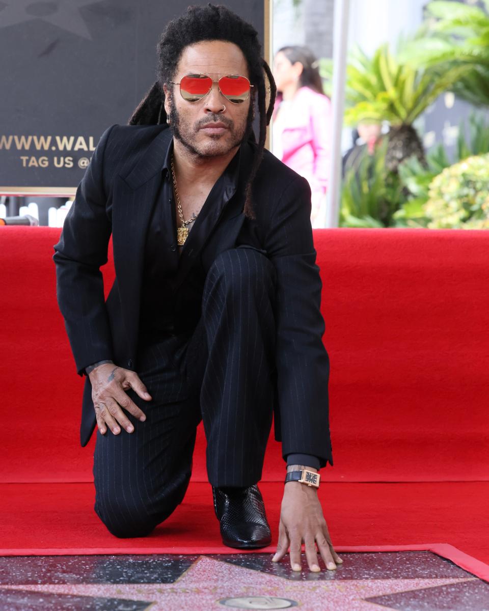 HOLLYWOOD, CALIFORNIA - MARCH 12: Lenny Kravitz honored with Star on the Hollywood Walk of Fame on March 12, 2024 in Hollywood, California. (Photo by Rodin Eckenroth/Getty Images)